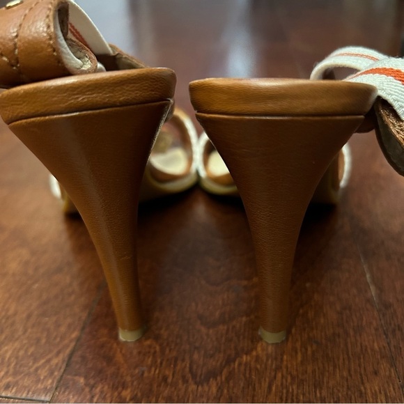 Michael Michael Kors Seaport T-Strap Brown and Orange Women's Heels, Size 8 - Picture 10 of 13